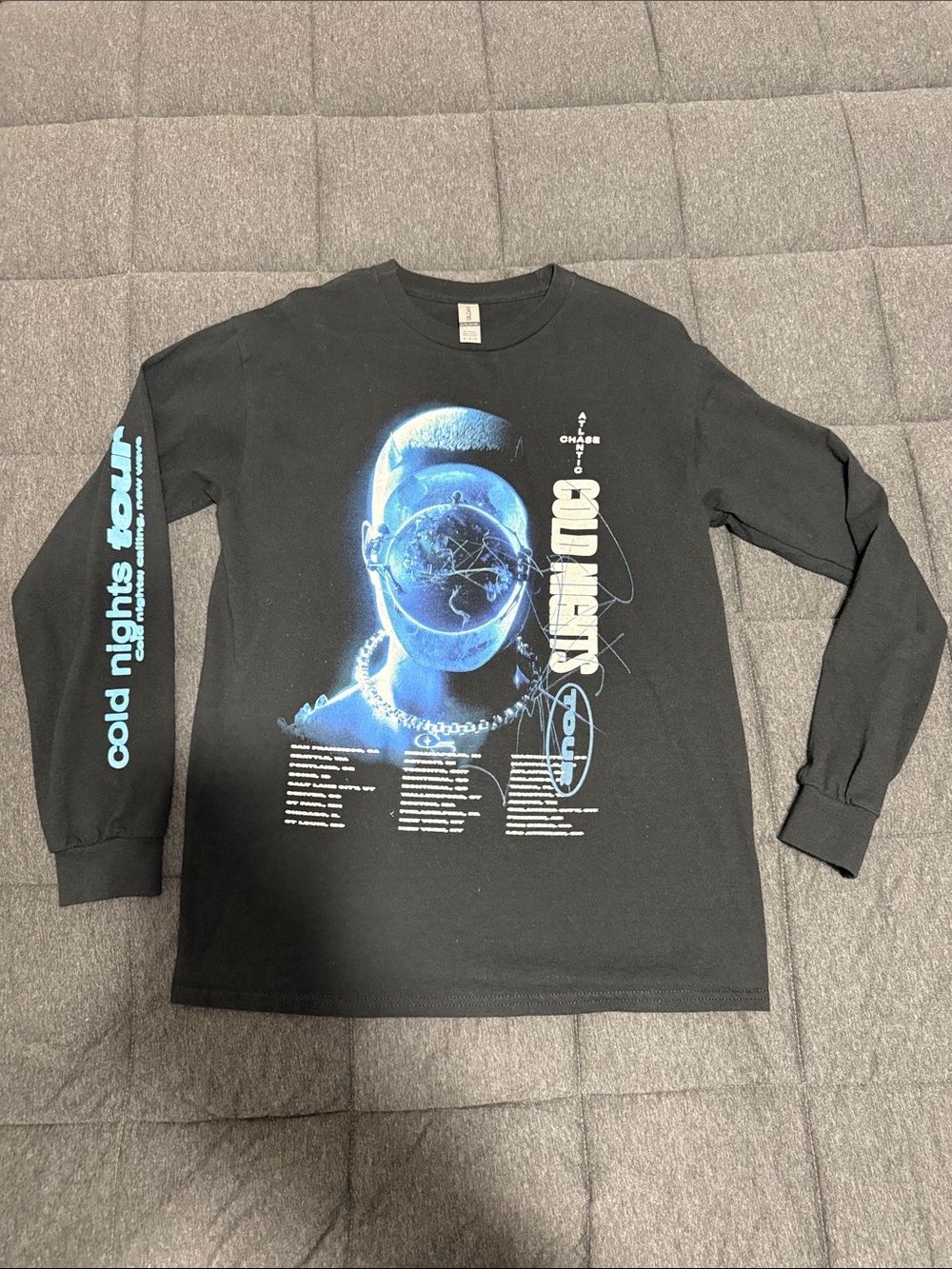 Chase Atlantic Cold Nights Tour Graphic Long Sleeve Shirt Black Medium